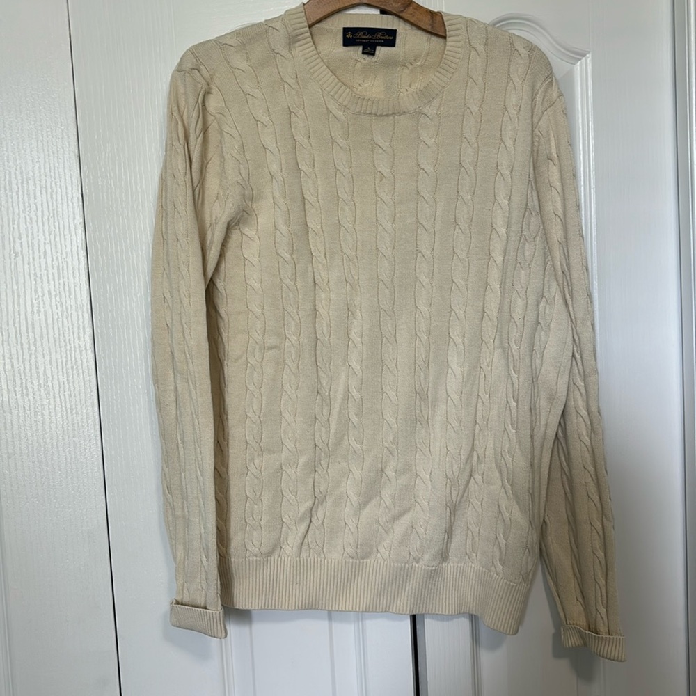 Found missing items - Brooks brothers cream cable knit sweater